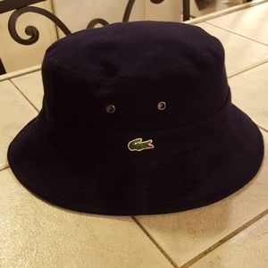 Womens Lacoste Bucket Hat Navy Blue 